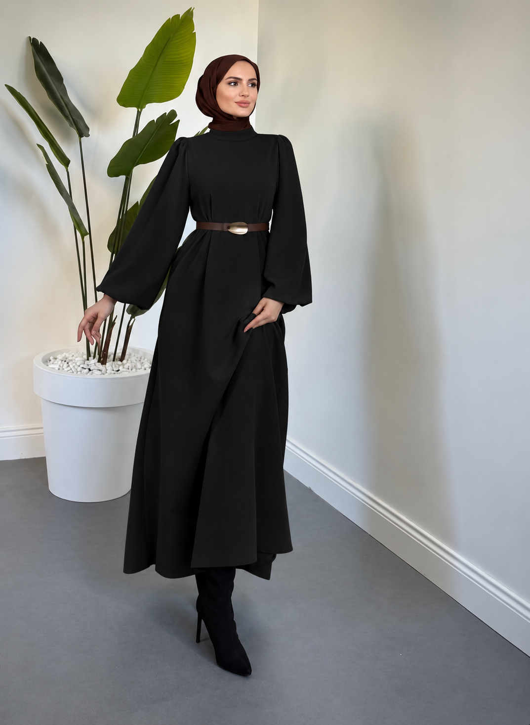Robe Longue Ceinturée